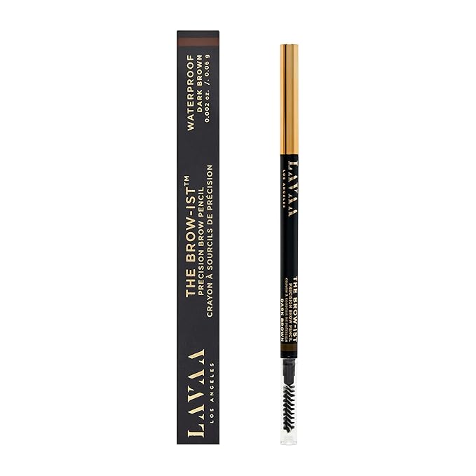 The BROW-IST Retractable Brow Pencil by Lavaa Beauty | Ultra-Fine Tip for Hair Strokes | Waterproof Eyebrow Pencil (Dark Brown)