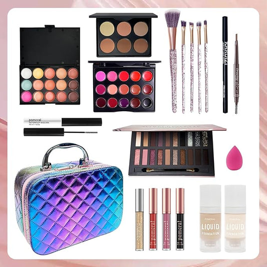 Travel Makeup Kit - Sets for Women & Girls (5-12), Beginner Gifts, Teens