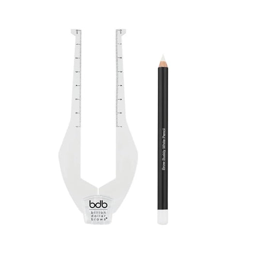 bdb 2-Piece Brow Buddy Contour Stencil Microblading Kit – Achieve Symmetrical, Perfectly Shaped Brows, Ideal for Tweezing, Threading & Waxing, Vegan & Cruelty-Free - Clear