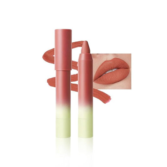 Terracotta Coral Matte Lip Liner Pencil – Smooth & Moisturizing Lip Pencil for Precise Contour, Rich Color Payoff, Lightweight Everyday Lip Makeup, Twist-Up Design,02#
