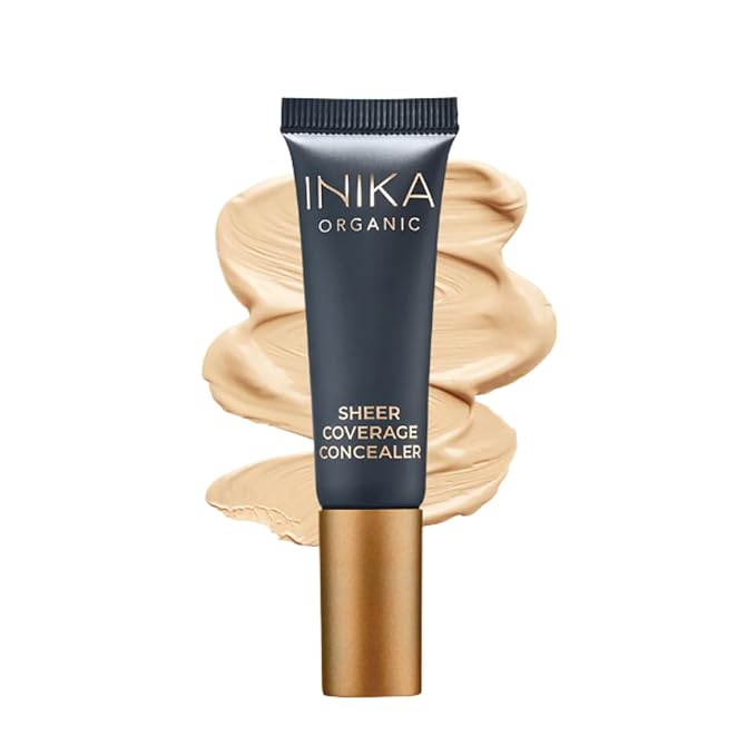 INIKA Organic Sheer Coverage Concealer | Disguise Dark Circles, Cover up Blemishes, Creamy formula, Vegan Ingredients, All Day Wear that Hydrates and Nourishes. Sand