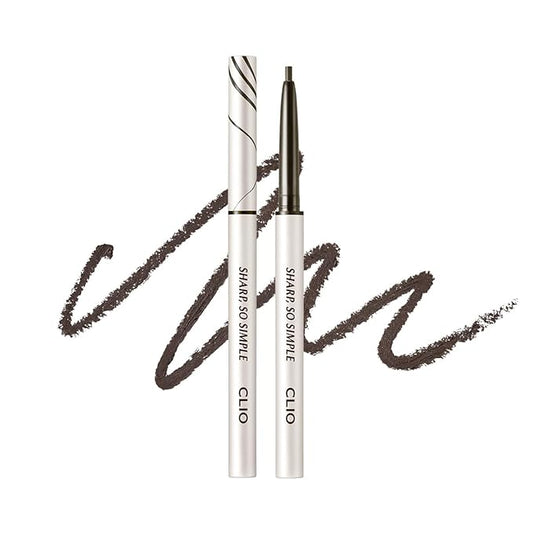CLIO Sharp So Simple Waterproof Pencil Liner, Eye Pencil, Rich Hyper-Pigmented Color, Smooth Creamy Application, Long-Wearing Matte Finish (4 Colors) (03 BLACK BROWN)