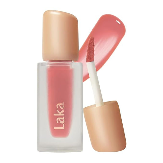 Laka Fruity Glam Tint, 4.5g/0.15oz, Glowing Lip Stain with Wide Color Spectrum, Hydrating & Lightweight Texture, Long-Lasting Bold Stain, Non-Sticky, Vegan, K-Beauty (#132 Lolly)