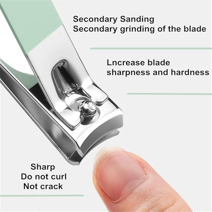 7pcs Manicure Set, Nail Clippers Kit, Stainless Steel Manicure Kit, Nail Clipping Tools Portable Travel Grooming Kit, The Best Gift with Luxurious Case (Green)