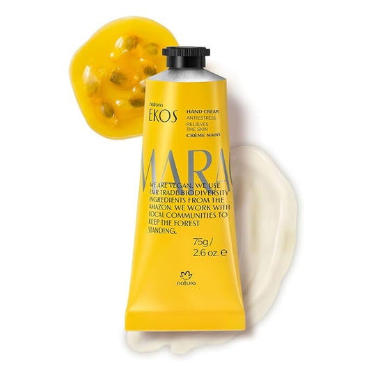 Natura - Passion Fruit Hand Cream - Calming Balm - Fast Absorption - 24-Hour Deep Hydration Skin Moisturizer - Vegan Skin Care - Brazilian Beauty Secrets - Self Care & Body Care - 2.6oz (75g)
