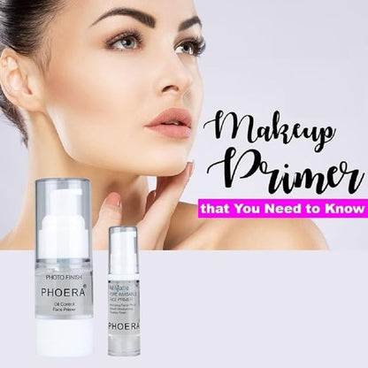PHOERA Primer,Pro Makeup Primer,Long Lasting Hydrating Smoothing Isolated Moisturizing Oil Free Effect Make Up Base Matte Face Foundation Primer(18ML)