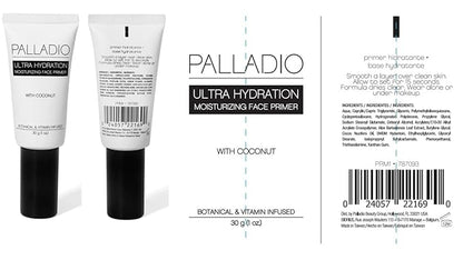Palladio Ultra Hydration Primer, Fills in Fine Lines and Pores, Formulated with Coconut Oil, Non Greasy Finish, Fast Absorbing