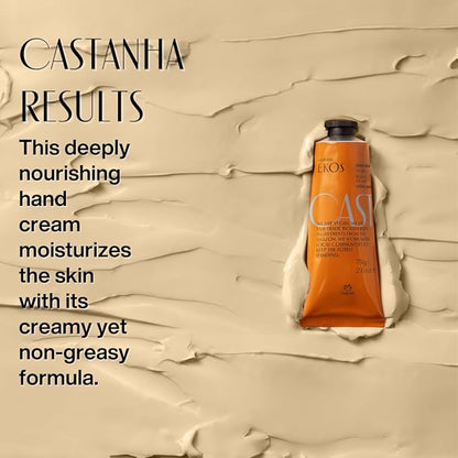 Natura - Brazil Nut Hand Cream - Anti-Dryness Castanha Hand Balm - 24-Hour Deep Hydration Skin Moisturizer - Vegan Skin Care - Brazilian Beauty Secrets - Self Care & Body Care - 1.4oz (40g)