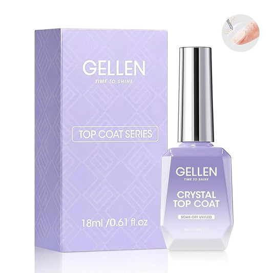 Gellen 18ml Gel Top Coat, Superior High Gloss Shiny Nail Polish Finish, Long Lasting Top Coat for DIY Nail Art Manicure