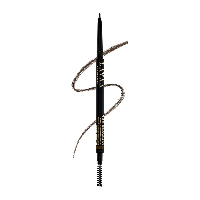 The BROW-IST Retractable Brow Pencil by Lavaa Beauty | Ultra-Fine Tip for Hair Strokes | Waterproof Eyebrow Pencil (Dark Brown)