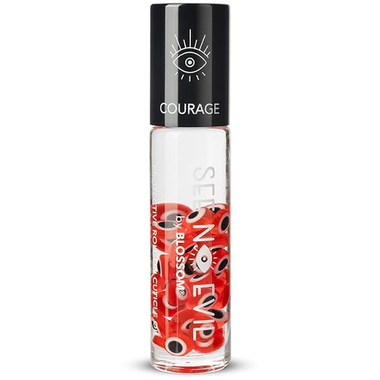 Blossom Cuticle Oil, See No Evil Scented Roll on Cuticle Oil for Nails, Rollerball Application for Nail Support, Cruelty Free, 0.19oz, Courage Rose