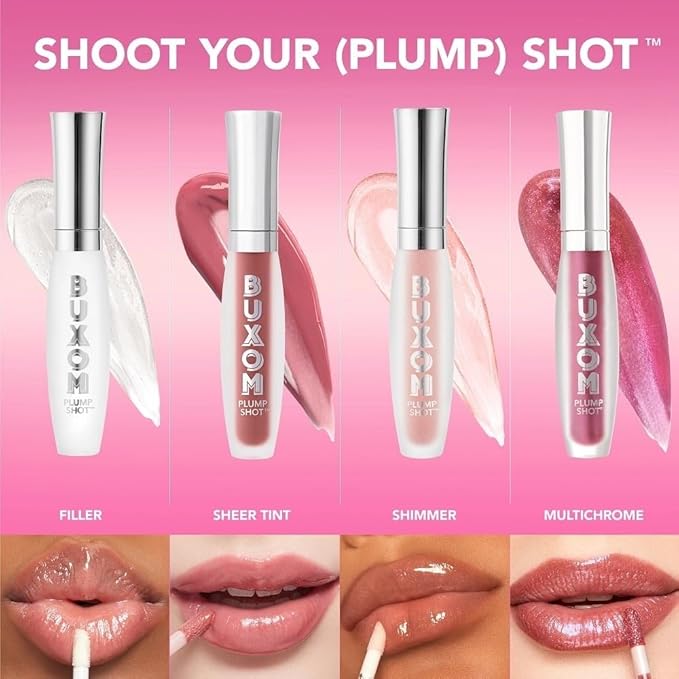 Buxom Women's Plump Shot Plumping Lip Serum - Shimmer Chrome Tints, Glossy - Filler (Clear)