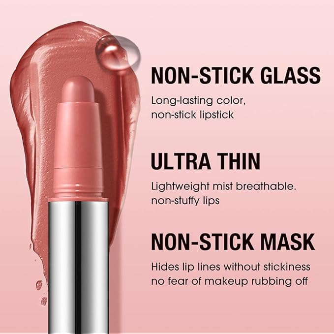 Warm Terracotta Matte Lipstick Crayon – Waterproof Long Lasting Lip Liner Pencil, High Pigment Creamy Velvet Lipstick, Non-Drying Lip Color for Women, 03#