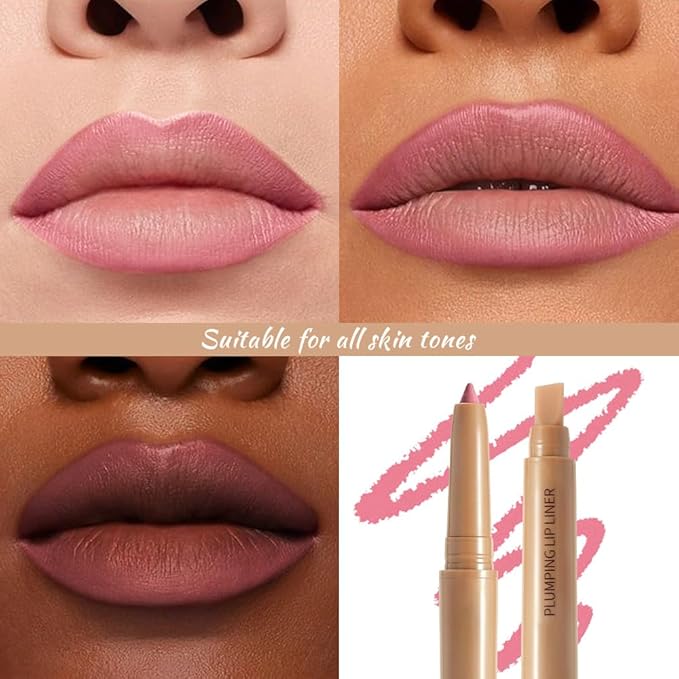 Salmon Pink Matte Lip Liner Pencil, Plump Lip Liners Long-Lasting Creamy Formula, With Silicone Smudger for Define Contours & Sculpting Lip, Waterproof Non-Staining Crayon Lip Liner 01#