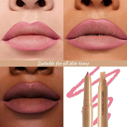 Salmon Pink Matte Lip Liner Pencil, Plump Lip Liners Long-Lasting Creamy Formula, With Silicone Smudger for Define Contours & Sculpting Lip, Waterproof Non-Staining Crayon Lip Liner 01#