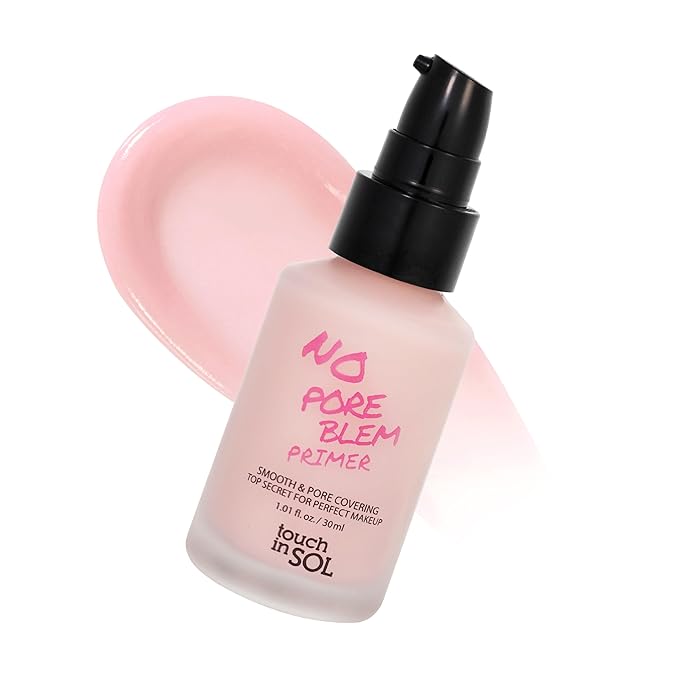 TOUCH IN SOL No Poreblem Primer – Pore Primer for Korean Makeup, Mattifying Primer for Oily Skin, Pore Eraser for Large Pores, Blurring Finish from K Beauty (1.01 fl.oz/30ml)
