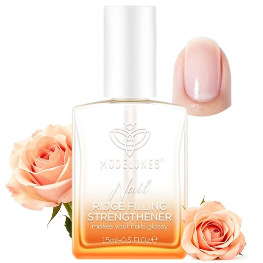 modelones Nail Strengthener and Growth Clear Nail Polish Scented Nail Repair for Damaged Nails Hardener Extra Strong and Growth for Women Nail Care Natural Concealer Foundation 15 Ml 0.5 Fl Oz