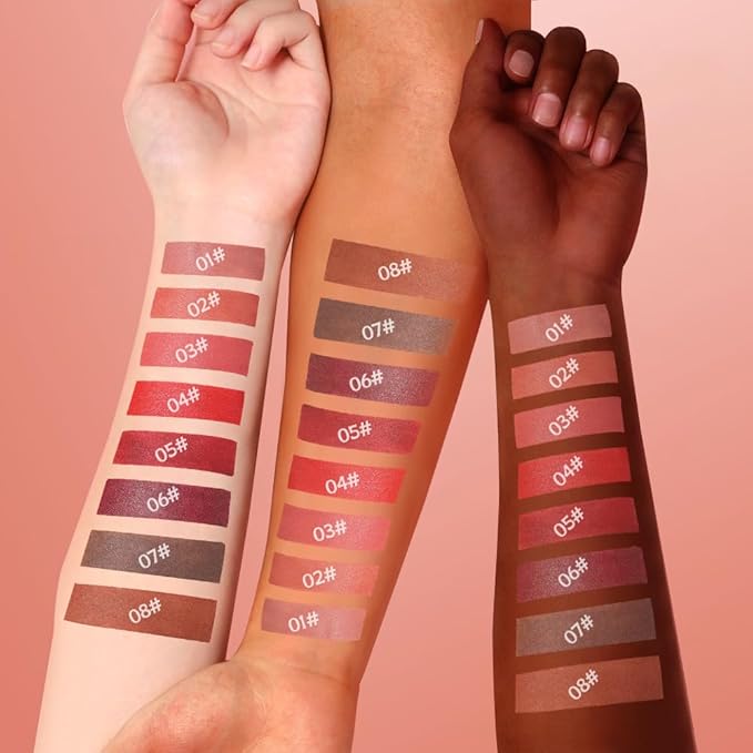 Terracotta Coral Matte Lip Liner Pencil – Smooth & Moisturizing Lip Pencil for Precise Contour, Rich Color Payoff, Lightweight Everyday Lip Makeup, Twist-Up Design,02#