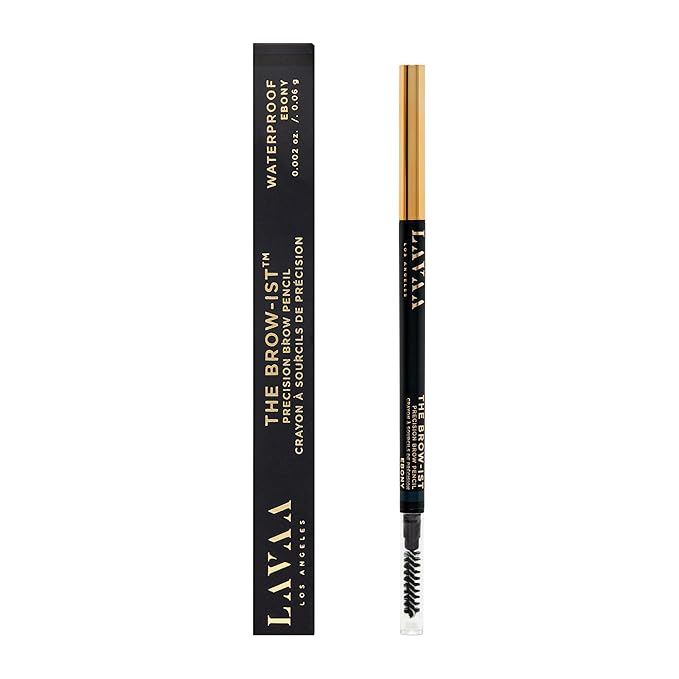 The BROW-IST Retractable Brow Pencil by Lavaa Beauty | Ultra-Fine Tip for Hair Strokes | Waterproof Eyebrow Pencil (Ebony)