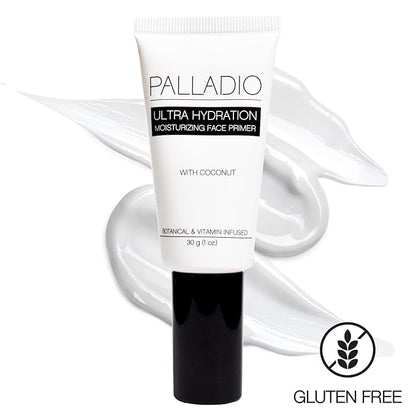 Palladio Ultra Hydration Primer, Fills in Fine Lines and Pores, Formulated with Coconut Oil, Non Greasy Finish, Fast Absorbing
