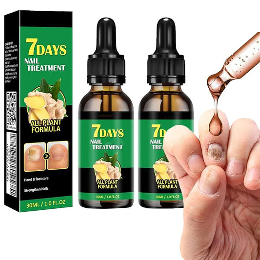 Ginger Nail Treatment Nail Support Nail Care, 7days Nail Treatment, Ginger Nail Growth Serum, Ginger Cuticle Care Oil for Nails,Cuticle Serum for Nails (2Pcs, 1 Fl.oz(pack of 1))