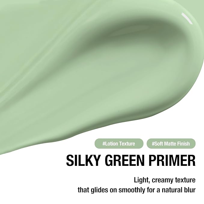 TOUCH IN SOL Redness Correcting Base Primer 1.01 fl.oz. - Pore Minimizing Green Toned Makeup Base - Tone Neutralizing before Foundation - Minimize Rosacea, Redness - No Pore Blem Primer Base