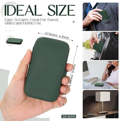 Lasnten 24 Set Christmas Manicure Set Bulk Nail Clippers Grooming Nail Kit Stainless Steel Professional Pedicure Kit Pedicure Tools with Travel Case Gifts for Xmas Men Women(8 in 1,Dark Green)