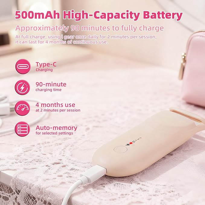 Heated Eyelash Curler,Portable Electric Heated Lash Curler Type-C Rechargeable Travel Eyelash Curlers with Heat Sensitive Silicone Pad,2-Level Adjustable Temp and Long-Lasting Natural Curves (Beige)