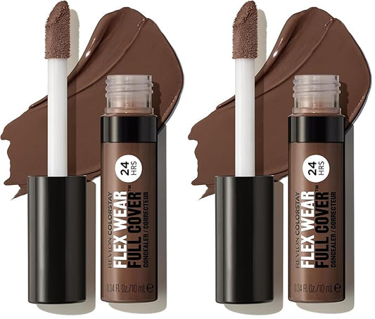 Revlon ColorStay Flex Wear, Full Cover Non-Creasing Concealer, Infused with Hyaluronic Acid & Vitamin E, Flexible Longwear, 078 Truffle, 0.34 fl oz. (Pack of 2)