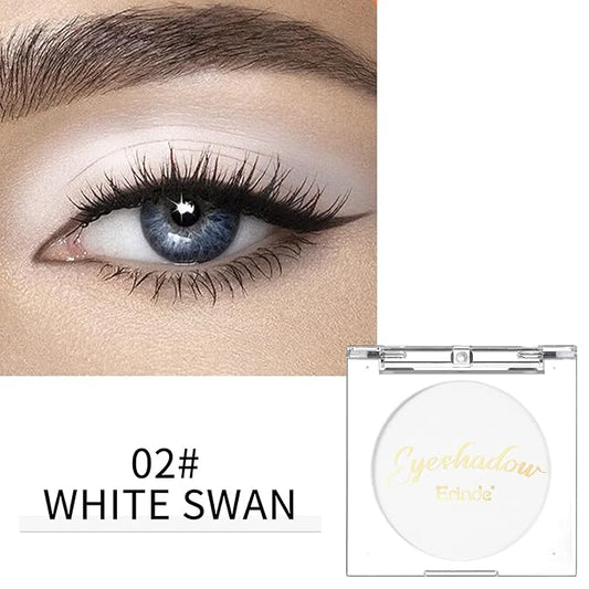Erinde Single White Matte Eyeshadow Palette, Velvet Eye Shadow Compact Powder Primer Base Makeup, Long-Lasting Eye Makeup, Ultra-Blendable, Pigmented Color, Vegan Formula, 02# WHITE SWAN