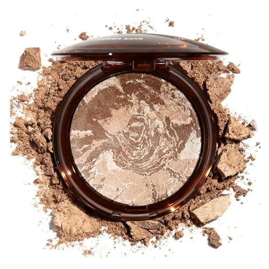 Pressed Matte Face Powder, Bake Foundation Makeup, Balance-n-Brighten & Color Correcting, Medium Light Fair Brown Concealer Base Mak up for Poreless Wrinkle Finishing, Shine Control