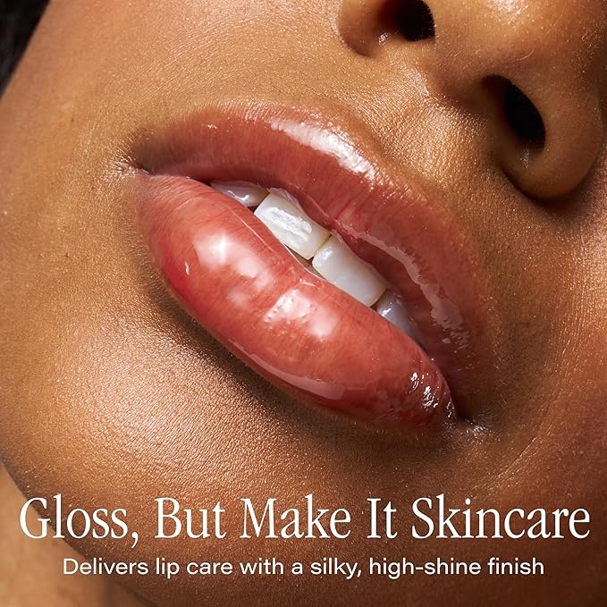 Luminous Crimson Lip Oil - Support Collagen Production, Smooth Lines & Soothe Dry Cracked Lips - Hydrating Clear Lip Oils - Improve Skin's Elasticity, Texture & Glow - Vitamin C & Manuka Honey