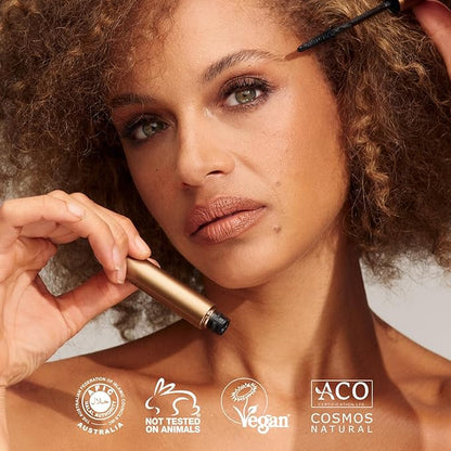 INIKA Organic Long Lash Mascara - Vegan, Non-Toxic Mascara for Volume and Length, Enriched with Essential Fatty Acids, Magnolia Bark Extract & Vitamin E, Cruelty-Free, Black