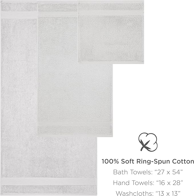 Arkwright Bath Towels Set of 4 - (Bulk Case of 24) Super Soft 100% Cotton, 600 GSM Quick Dry & Absorbent, Luxury Bathroom Essentials for Hotels, Spa, Hosts, and Vacation Rentals, Alabaster Ivory