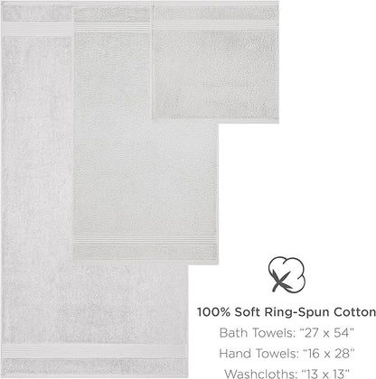 Arkwright Bath Towels Set of 4 - Super Soft 100% Cotton, 600 GSM Quick Dry & Absorbent, Luxury Bathroom Essentials for Hotels, Spa, Hosts, and Vacation Rentals, Alabaster Ivory