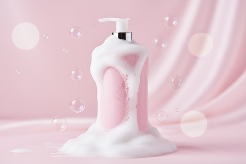 Body Wash 거품이 막 있는표현 핑크감성